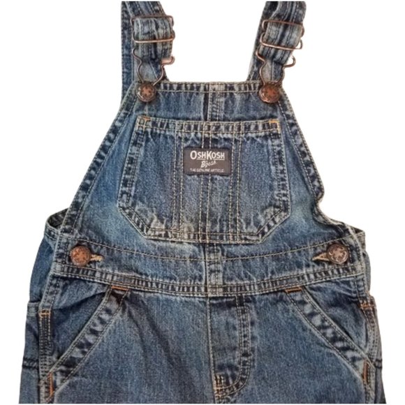 OSHKOSH B'GOSH Vestbak Blue Jean Overalls - Infant Boy's 18 Months - Picture 4 of 6